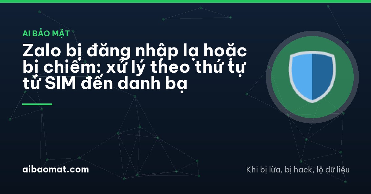 Zalo bị đăng nhập lạ hoặc bị chiếm: xử lý theo thứ tự từ SIM đến danh bạ